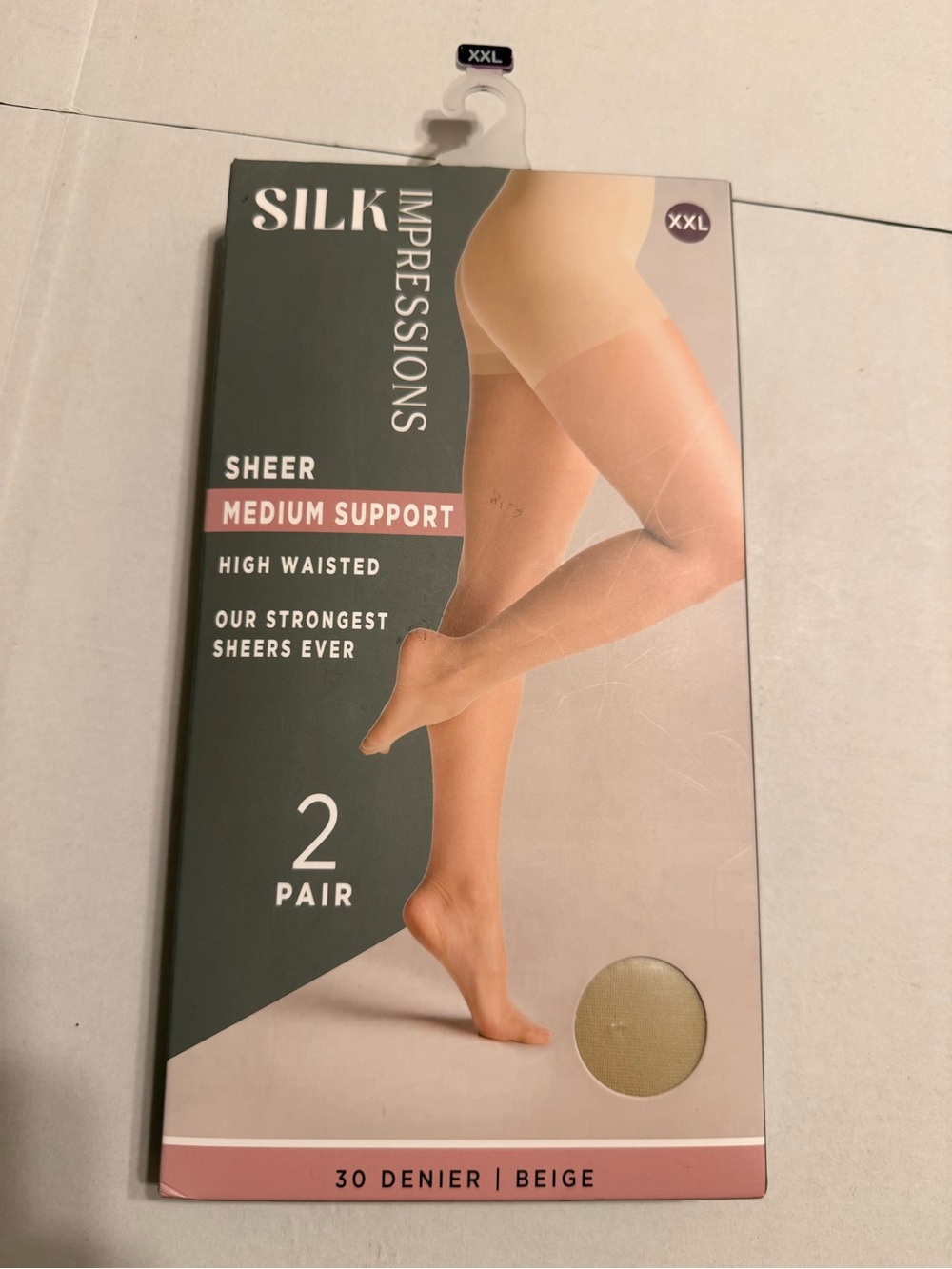 Impressions Sheer High-Waist Tights in Beige - 2 Pair